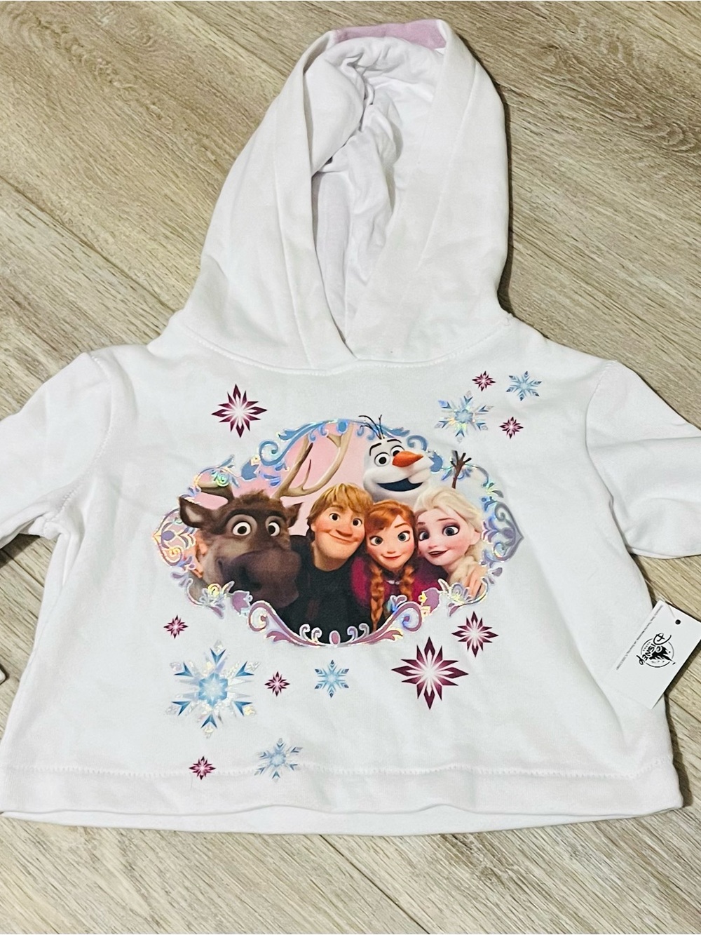 Disney White Kids Hoodie with Frozen Characters